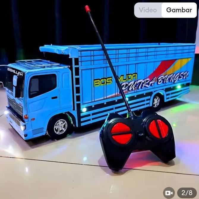 Mainan Anak Truk Tronton Bahan Triplek dengan Variasi Lampu dan Remote Control Harga Terjangkau Baya