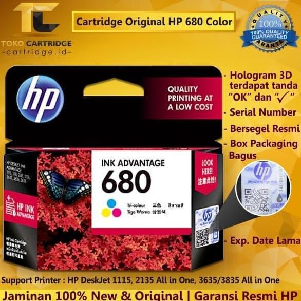 Tier- Cartridge Tinta 680 Color Loosepack Catridge 1115 2135