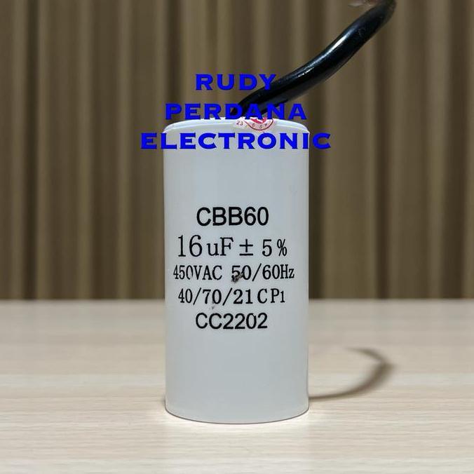 KAPASITOR BULAT POMPA AIR 16UF 450V 16 UF 450 VOLT CBB60 2 RPE99