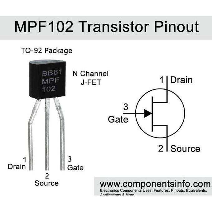 Mpf102 Mp F102 Mpf 102 N-Channel Rf Amplifier Jfet Transistor