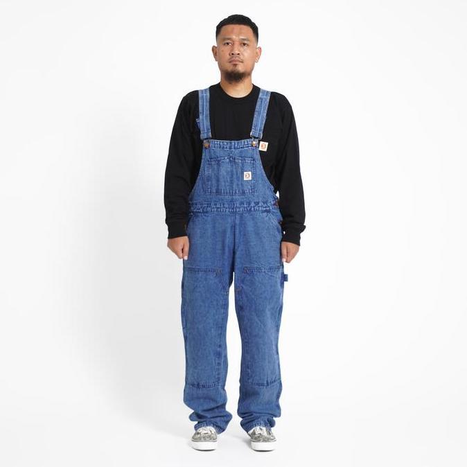 Kop- Superego - Overall Carpenter Double Knee Denim Loose Straht Snow Blue Ova01B