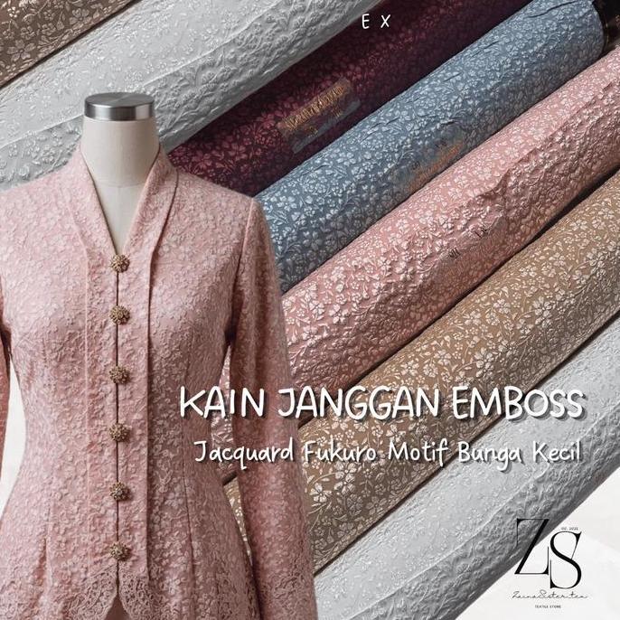 Costurar - Kain Bahan Kebaya Janggan Jacquard Fukuro Emboss Kain Janggan Emboss