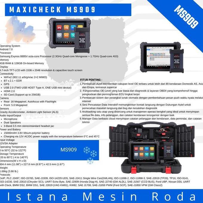 PINA AUTEL Scanner Mobil Universal Profesional MS909