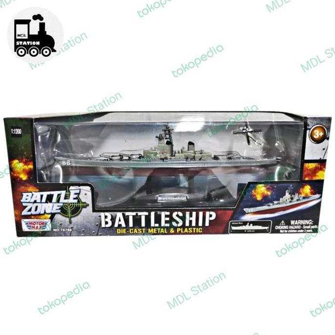MOTORMAX BATTLE ZONE - BATTLESHIP DIECAST KAPAL 1:1200 MDLS27