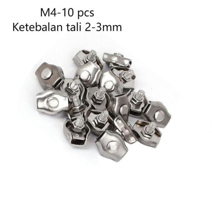MRI 10PCS/SET Klem Seling Stainless SS 304 2-3MM / Klem Tali Kawat Klem Sling Seling Baja/Klem Sling
