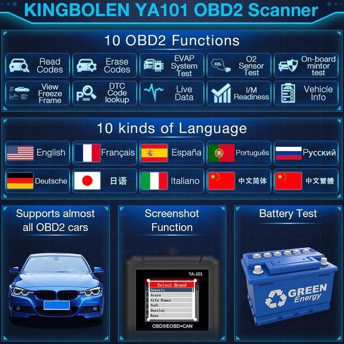 Scaner Mobil Ya101 Universal Alat Scanner Obd2 Car Engine Diagnotic