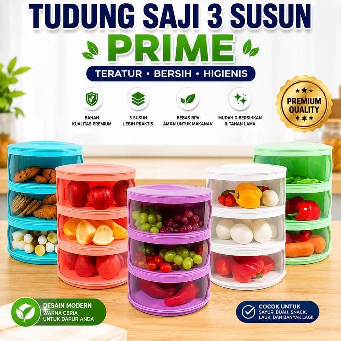[COD] Tudung Saji 3 Susun Lebih Tebal FOOD GRADE Sudah Dirakit dan Siap Digunakan Praktis Tempat Pen