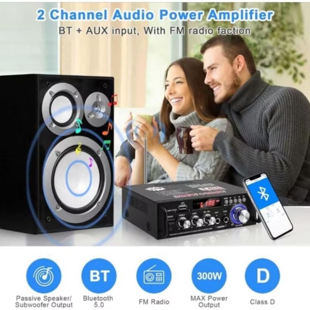 BT-298A Amplifier Bluetooth EQ Audio/Amplifier Karaoke Home Theater FM Radio 600W Original Amplifier