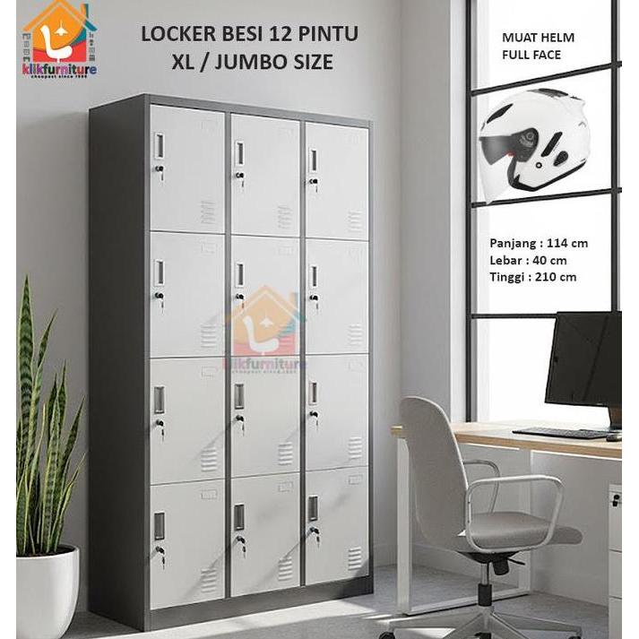 NEW  Loker Besi Locker Besi Besar 12 Pintu Muat Helm Full Face AKL 12 JUMBO