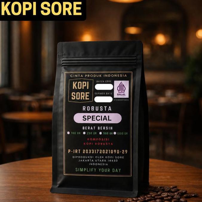 QWEENSATRU - KOPI SORE KOPI BUBUK ROBUSTA SPECIAL 1KG AROMA HARUM, RASA PAHIT, KOPI HITAM, KOPI TUBR