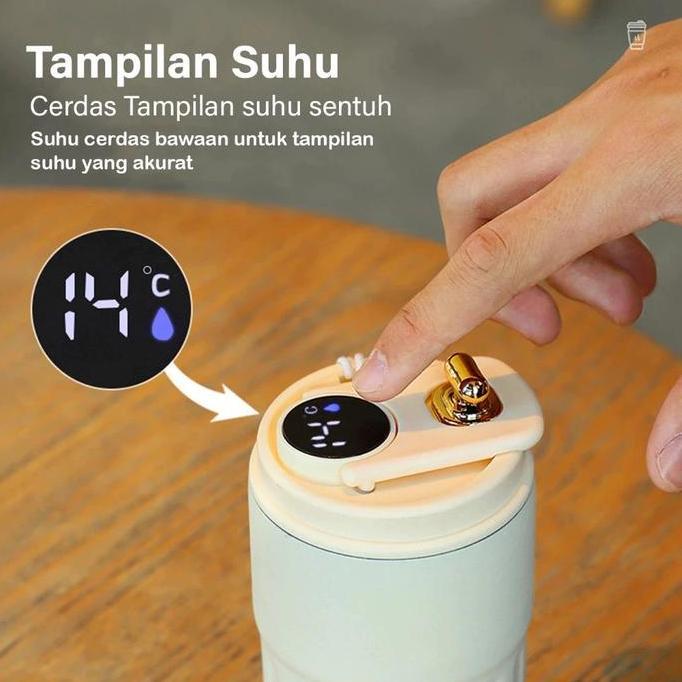 Send- Cuculemon Smart Led Temperature Display Tumbler 450Ml Tamler Hot Cool 316 Stainless Steel Tumb
