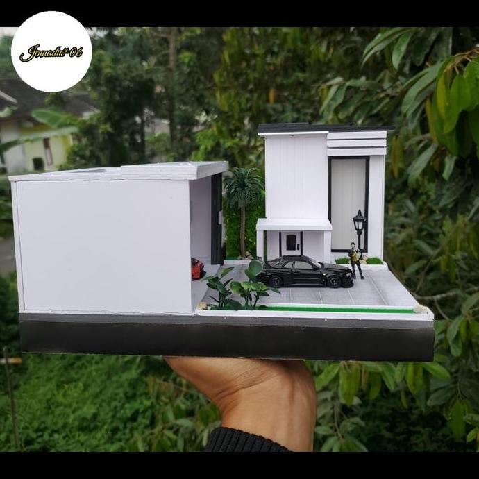 Diorama rumah mewah skala 64