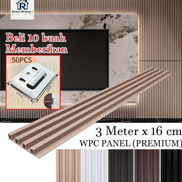 Wpc Wall Panel 3 Meter Wallpaper Dinding WPC Panel Dinding Wood Panel WPC