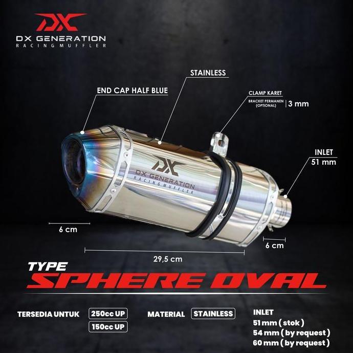 Knalpot DX Generation Sphere Oval Fullsystem Cbr 250 R Ninja 250 R25