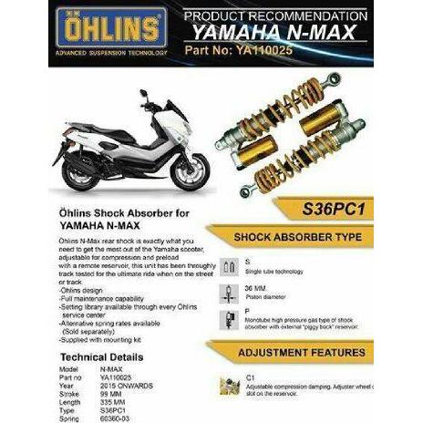 Shock Ohlins TTX Belakang Yamaha Nmax 150