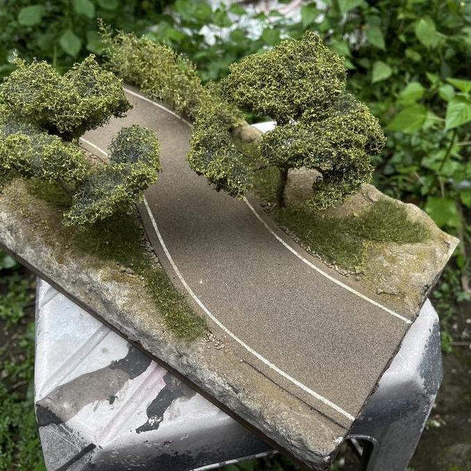 Diorama Jalan Aspal Hot Wheels 1/64 model 1