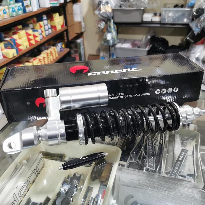 Shock Tabung Belakang Generic Polish Black All Vespa Classic PNP
