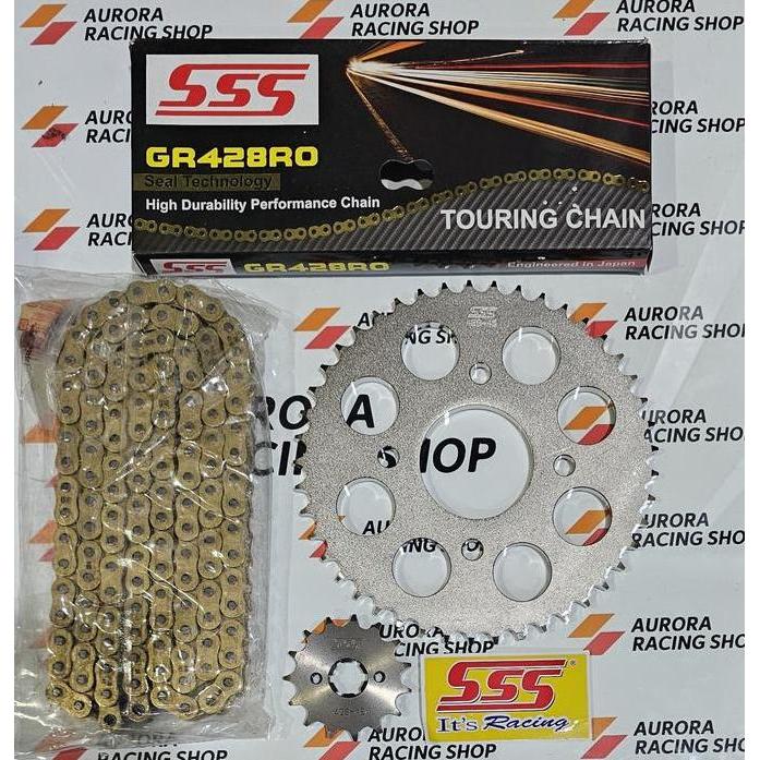 GEAR SET SSS CBR 150 R CB 150 R SONIC 150 R & RANTAI SSS 428 RO ORING