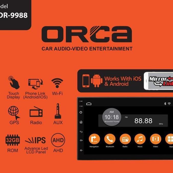 head unit android orca 9 inch 2/32 adr 9988