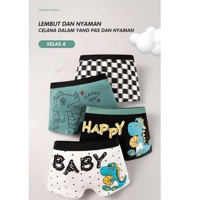 Oyuks- 4 In 1 Celana Dalam Anak Laklaki Celana Dalam Boxer Anak Laki Laki Cd Anak Laki Fashion