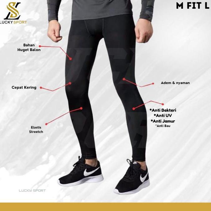 CELANA LEGGING LEGING PANJANG LS POLOS TRAINING FUTSAL GYM FITNESS OLAHRAGA NYAMAN BRAND LOKAL LS MA