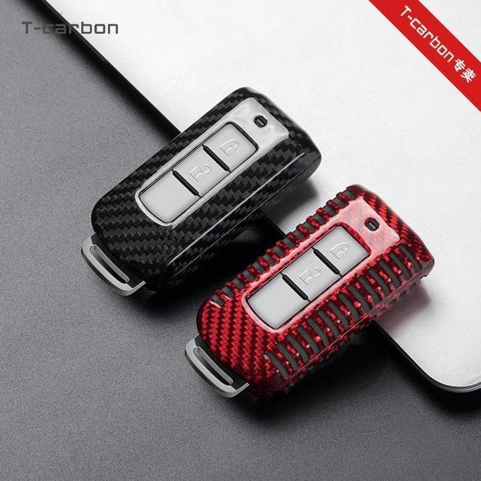 T-Carbon Key Case Cover Carbon Kevlar Mitsubishi Pajero Sport Xpander