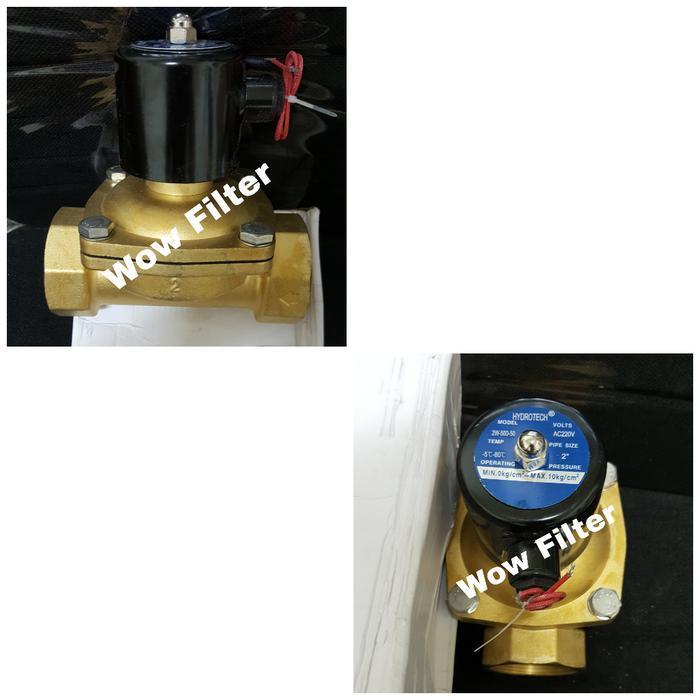 Selenoid Valve Kuningan 2 Inch 220V Nc Brass Normaly Close Merk Hydrotech Original Dan Terpercaya