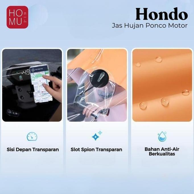 HOMU HONDO Jas Hujan Ponco DOUBLE PVC Premium