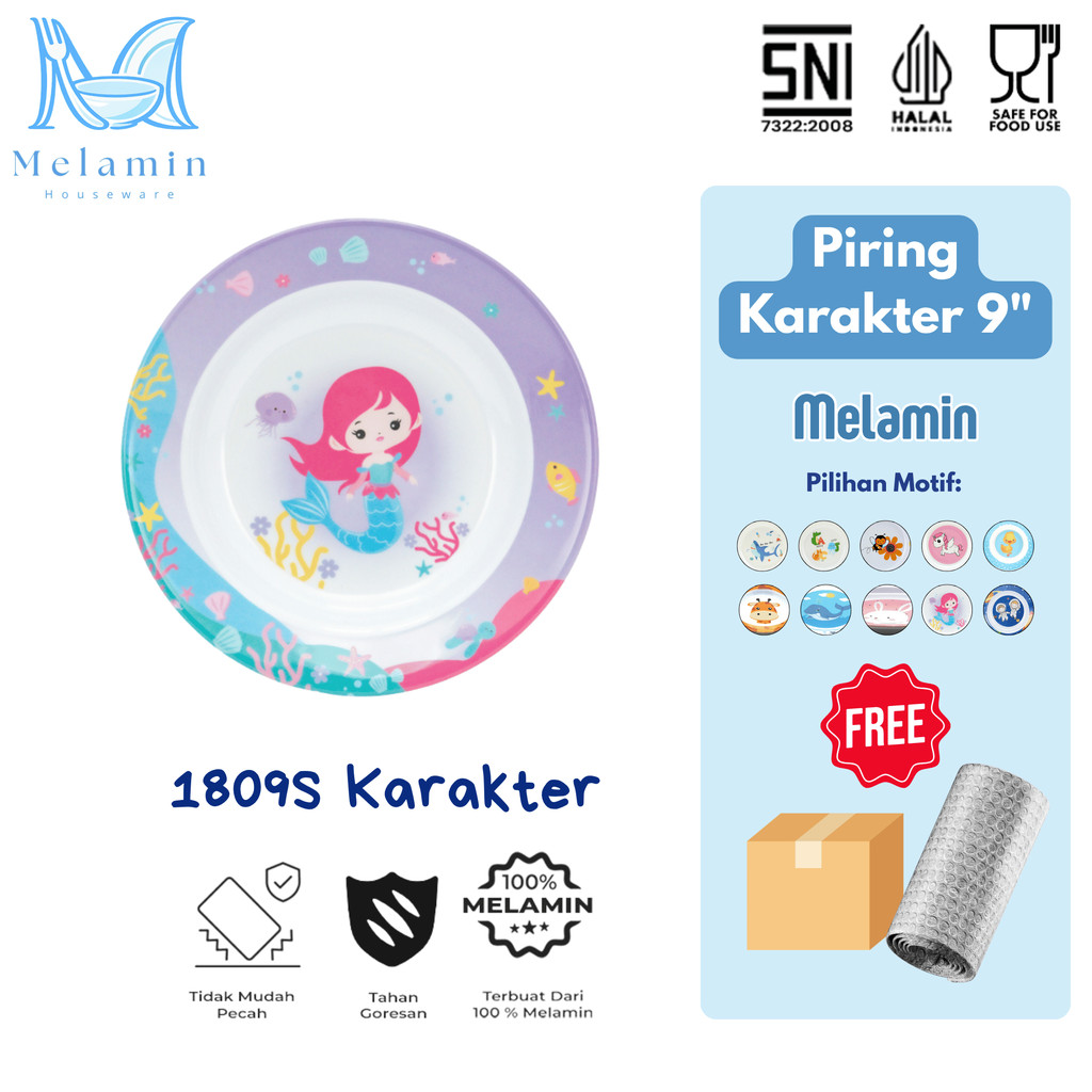 Onyx Seiv Piring Makan Cekung SNI Food Grade Melamin 9 inch - 1809S Karakter