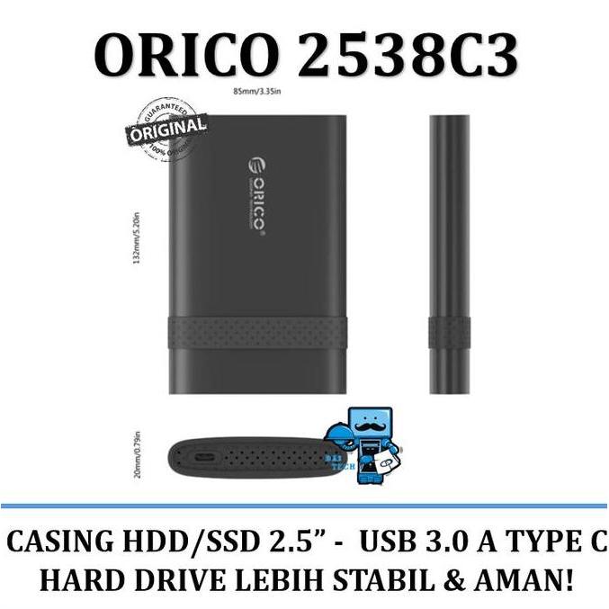 NEW Casing HDD/SSD External Orico 2538C3 USB 3.0 A - Type-C (USB A-USB C)