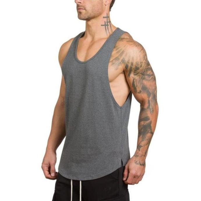 Runner- Tank Top Pria, Low Cut Tank Top Pria