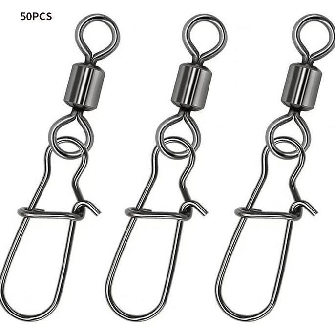 GABRIESEN Swivel Pancing Kili Kili Stainless Swivel Kili Kili Swivel Snap Pancing Swivel Snap 50pcs