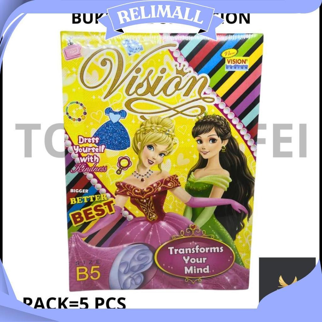 (1 PACK=6 PCS) BUKU TULIS VISION B5/ BUKU TULIS BOXY/ BUKU TULIS B5 BOXY VISION UDF