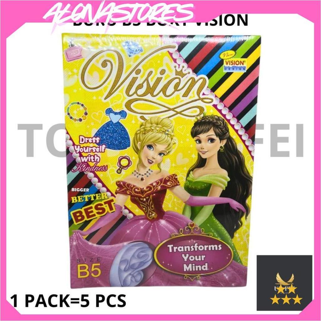 (1 PACK=6 PCS) BUKU TULIS VISION B5/ BUKU TULIS BOXY/ BUKU TULIS B5 BOXY VISION UDF