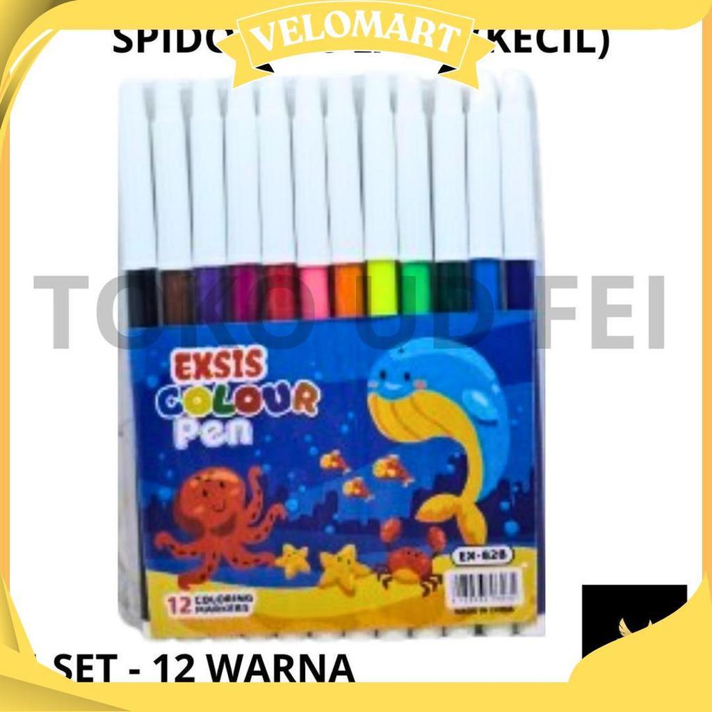 (1 SET=12 WARNA - MERK EXSIS) Spidol kecil / Spidol EXSI kecil/ Spidol 828/ Spidol kecil 828 EXSIS/ 