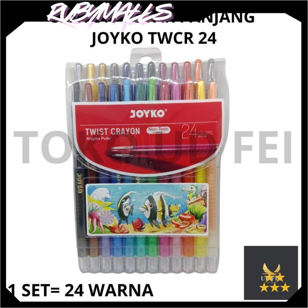 (1 SET = 24 WARNA) Crayon Putar Joyko isi 24/ Crayon Putar Joyko/ Crayon putar isi 24/Krayon putar p