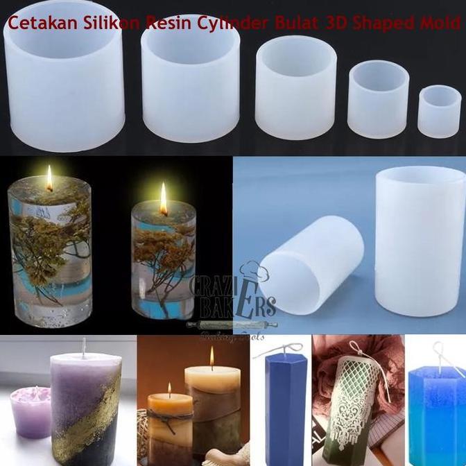Cetakan Silikon Resin Cylinder Bulat 3D Shaped Mold