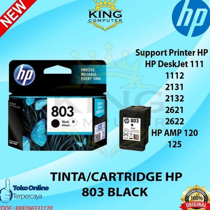 DB257 - Cartridge Printer HP 803 Black Economy 3YP42AA Cartridge Tinta Printer Hp 1112 2132 2622