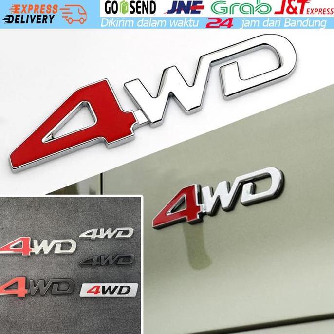 YUZABA Emblem Logo Mobil 4WD Toyota 3D Metal Untuk Toyota 4WD Highlander Rav4