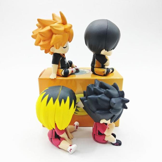 AYOBAKUL Set 4  Figur Anime Haikyuu Ornamen/ Kageyama Hinata Oikawa Tooru