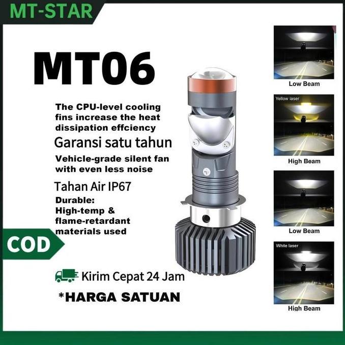 VIRALL MT-STAR - MT06 H6 H4 S2 UNIVERSAL BILED PROJECTOR LAMPU UTAMA DEPAN MOTOR ''