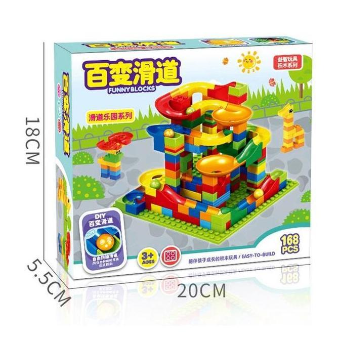 Updown- Mainan Edukasi Anak Bricks Marble Run / Duplo Marble Run Blocks
