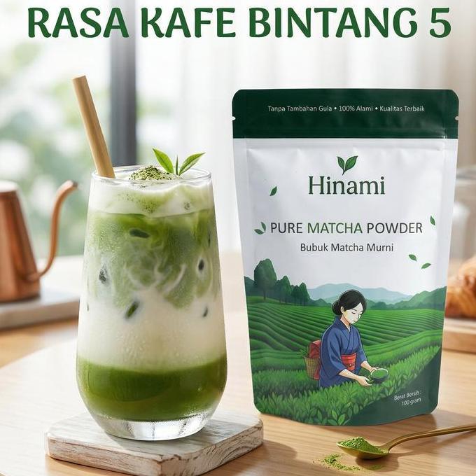 Hinami Premium Japanese Pure Matcha 100gr - Bubuk Matcha Murni Untuk Latte dan Kue