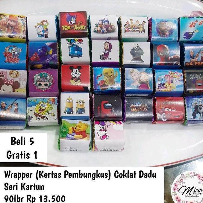 ] 90 lbr Wrapper (Bungkus Kertas) Coklat Dadu8