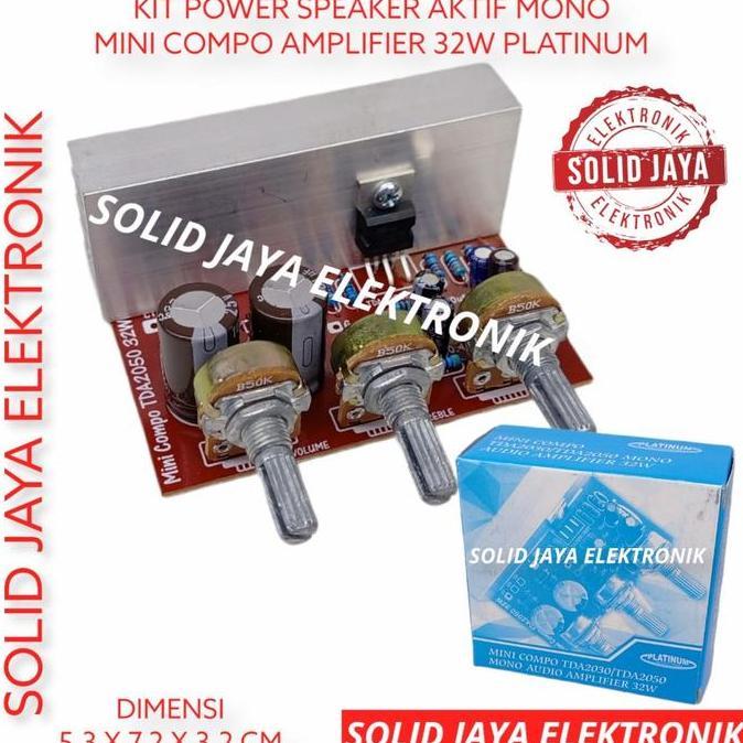 KIT POWER SPEAKER AKTIF MINI COMPO 32W TDA2030 AMPLI AMPLIFIER MONO TDA 2030 PLUS TONE CONTROL MINI 