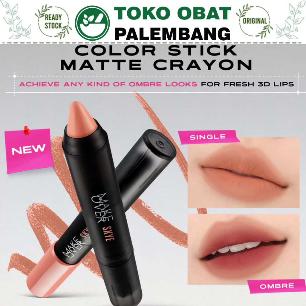 MAKE OVER COLOR STICK MATTE LIP CRAYON PEWARNA BIBIR MATTE FINISH LIP COLOR PENSIL SLIM PRECISE MAKE