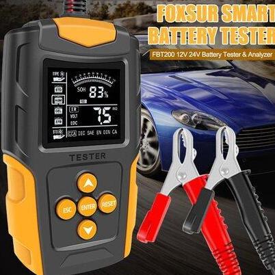 KANJALO Tester Aki Kendaraan Portable Battery Tester 200Ah with LCD FBT-200