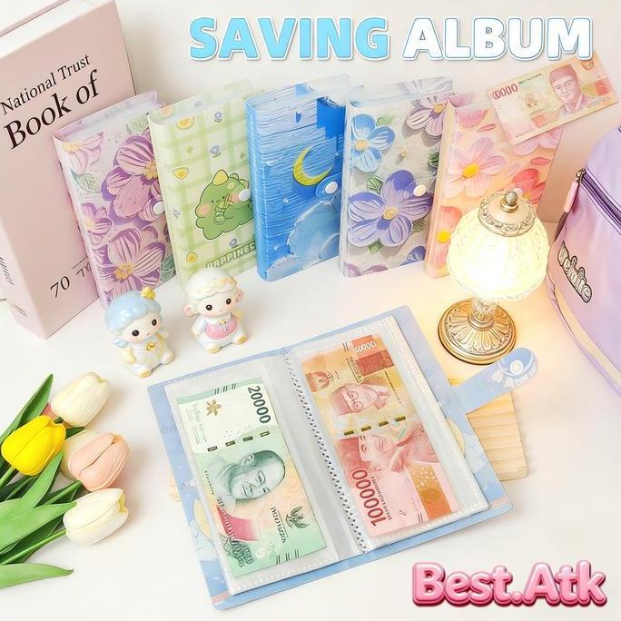 DA57 >> Binder Nabung 100 Slot Dompet Keuangan Cover Lucu Cantik Viral Alat Disiplin Keuangan Bulana