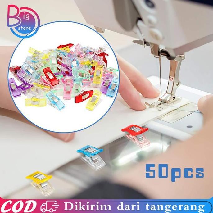 LEKCTROM 50pcs Penjepit Kain Jahit Penjepit Jahitan Wonder Clip Penjepit Kain Jahitan Untuk Menjahit