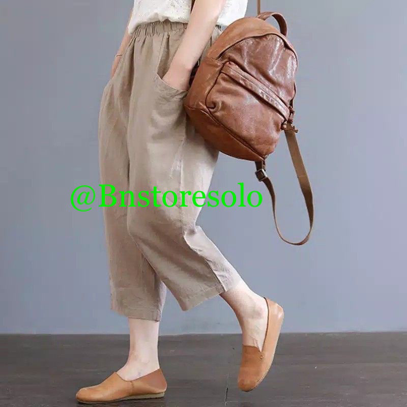 Uniqo Pants Celana Panjang Wanita 7/8 kulot size L XL XXL XXXL bahan cotton Twill premium